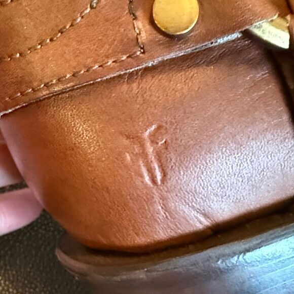 Frye Billy Harness Saddle Leather Brown Ankle Boots size 8 - Picture 14 of 16